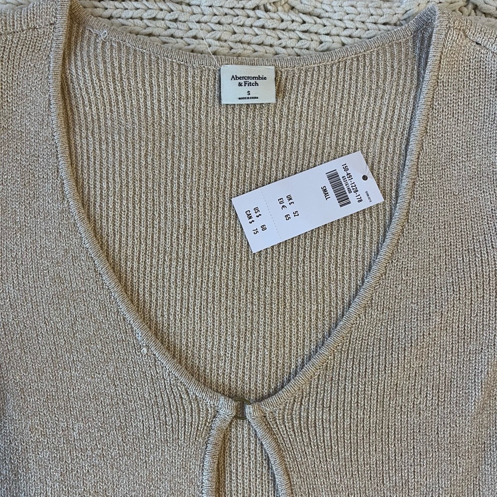 SOLD - NWT Abercrombie Lurex Sparkle Slim Cardigan - Picture 2 of 4